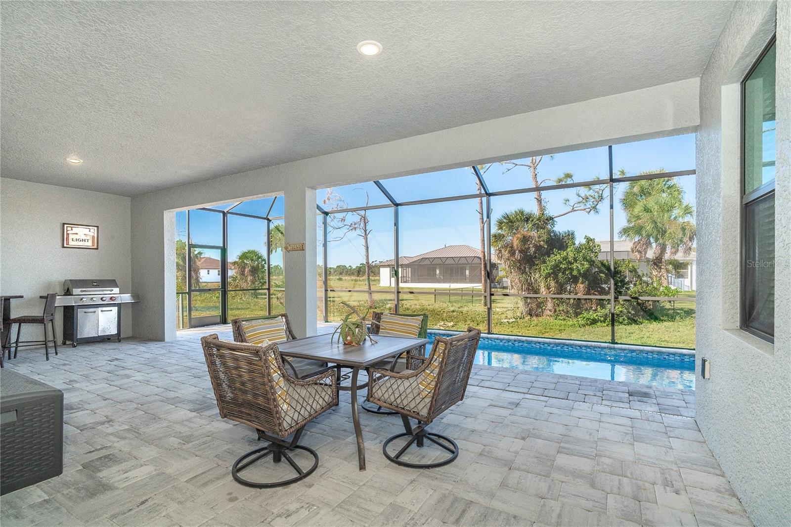 Lighting in the ceiling and classic pavers
