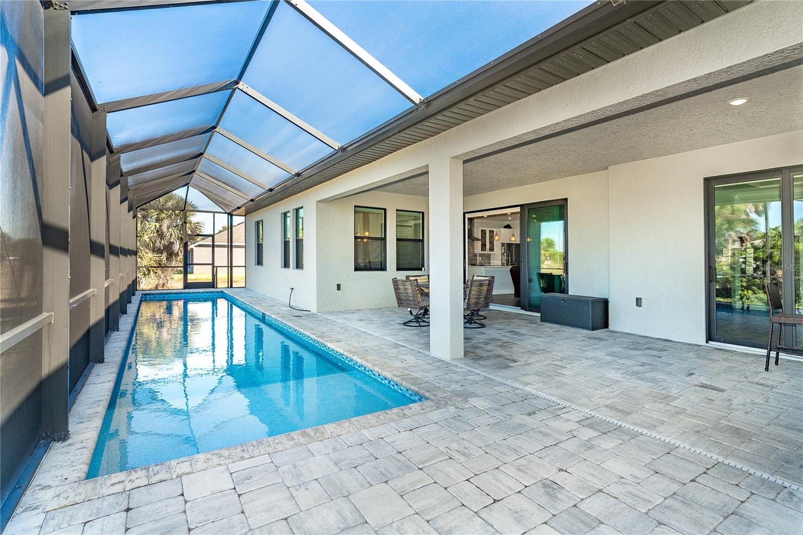 This pool is perfect for laps and sunbathing!