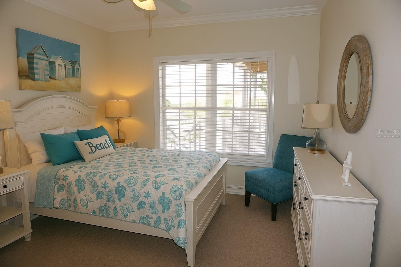 Virtually staged Guest bedroom