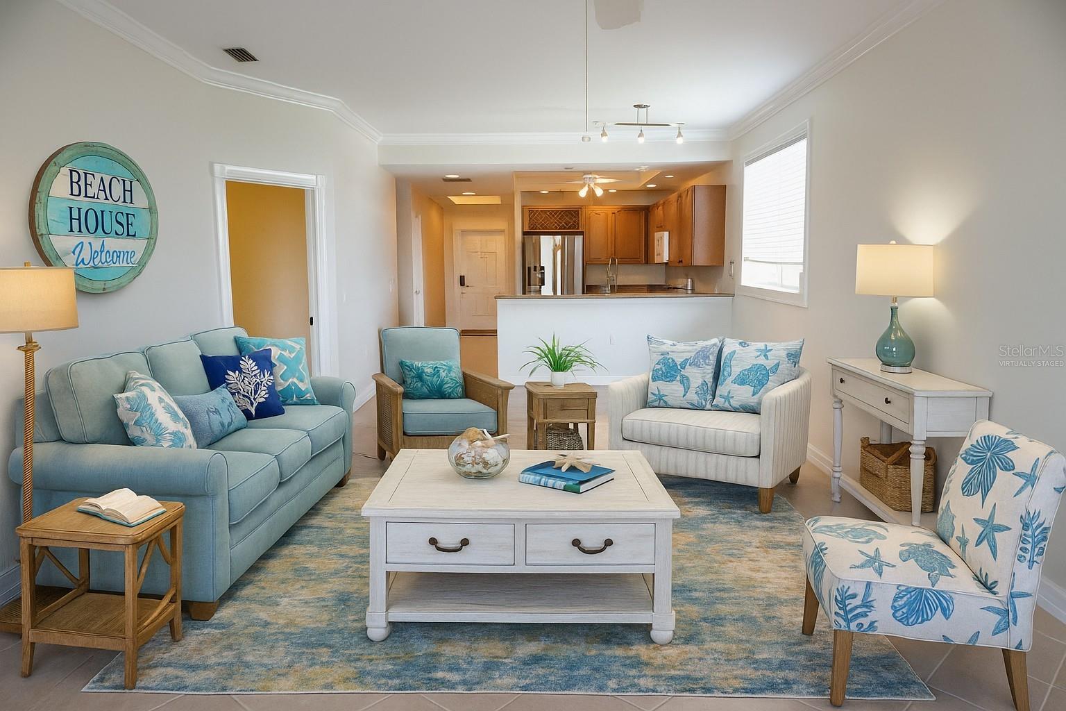 Virtually staged Great room