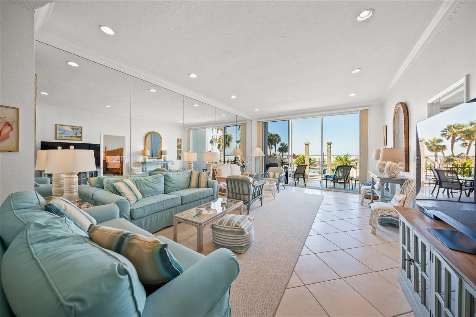 GREAT ROOM looking out to the Gulf