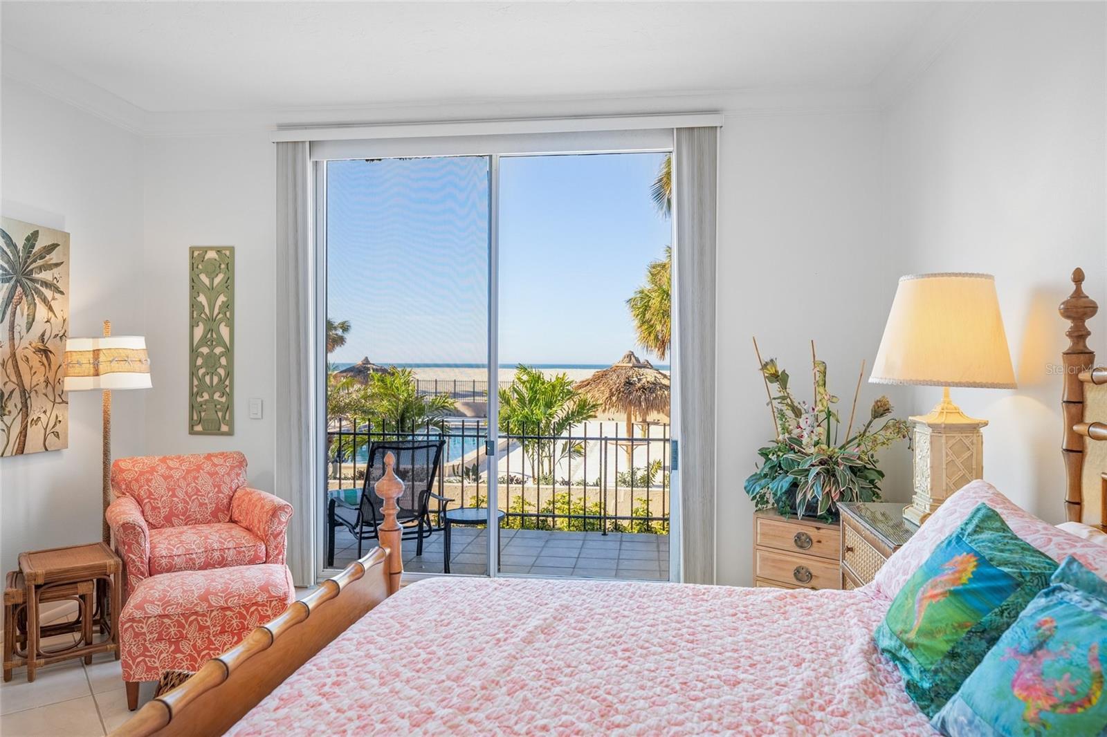 Master/Primary bedroom looking out to the Gulf