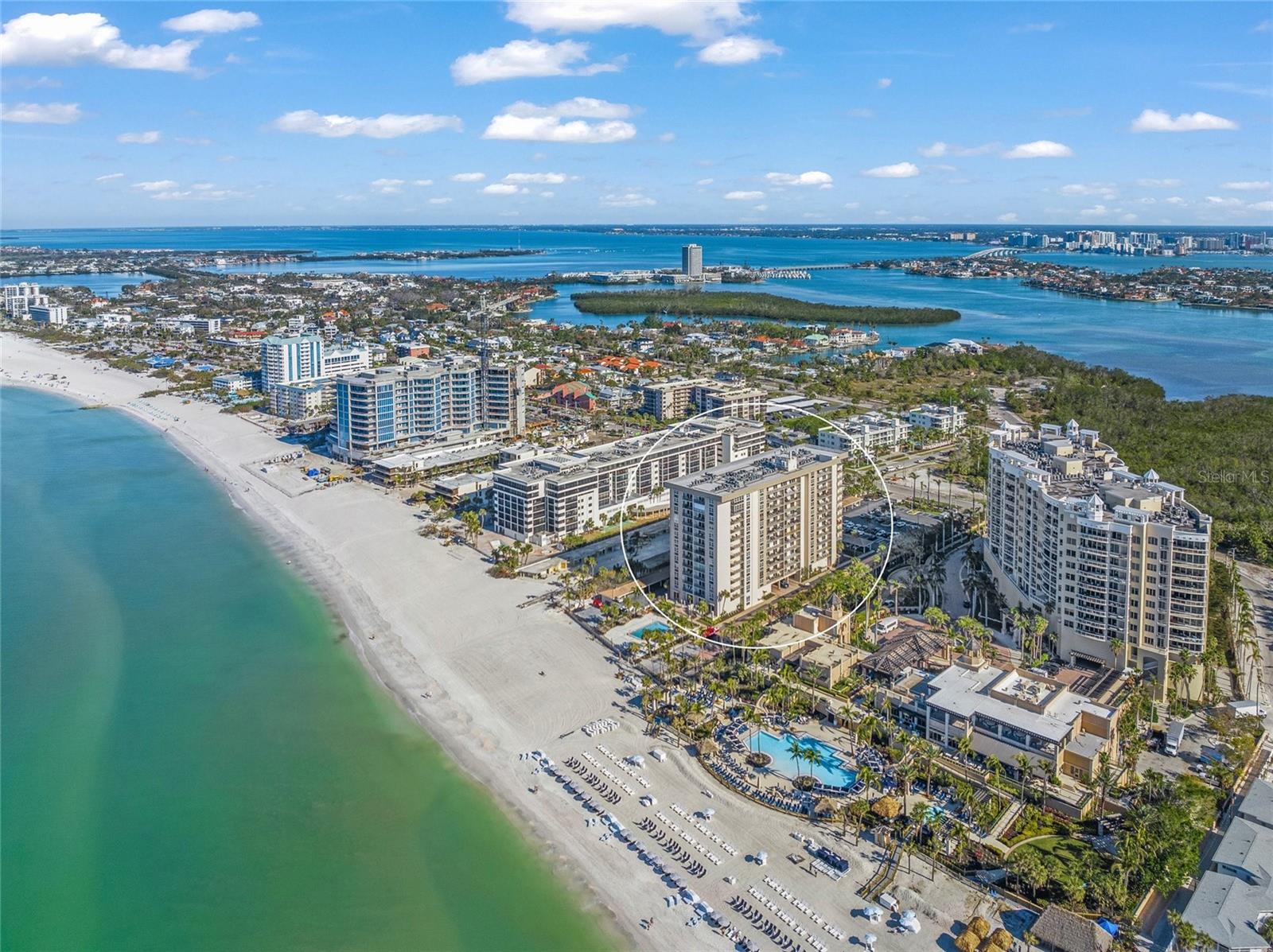 Lido Key Beach aerial view