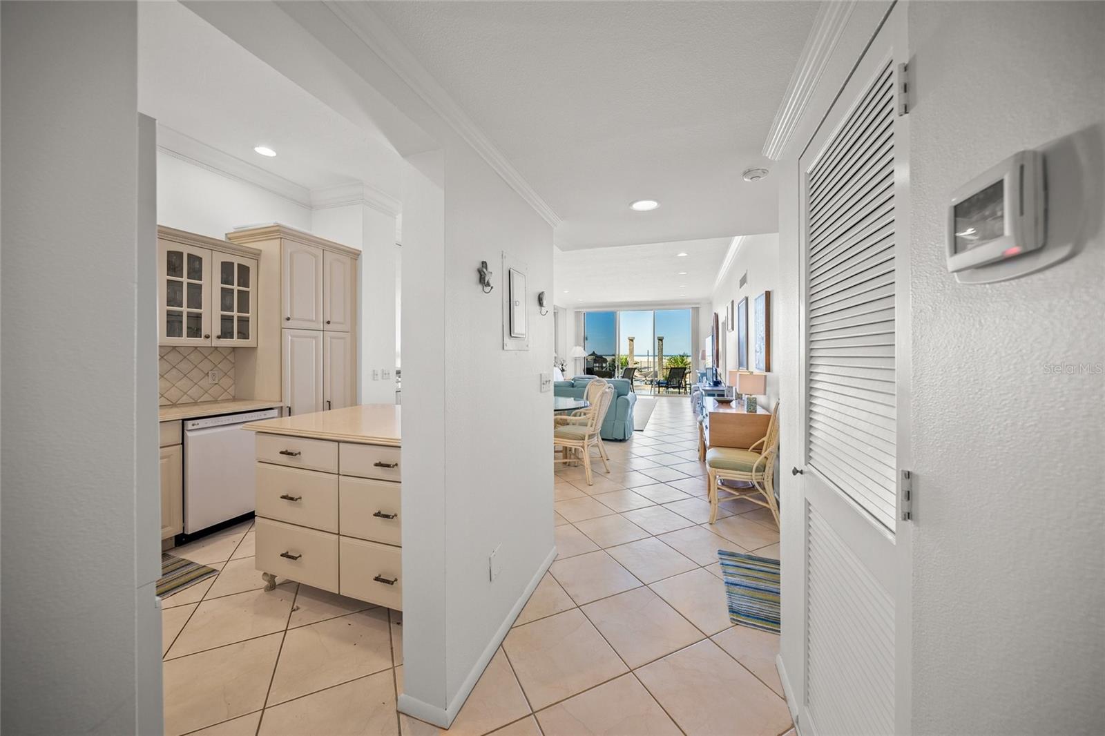 Entryway left is the kitchen right is storage closet