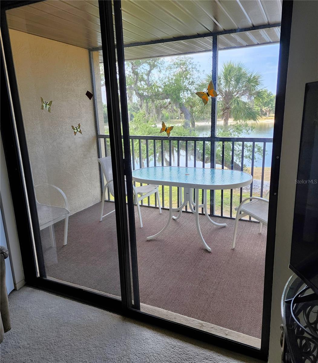 Lanai Balcony overlooks private Lake