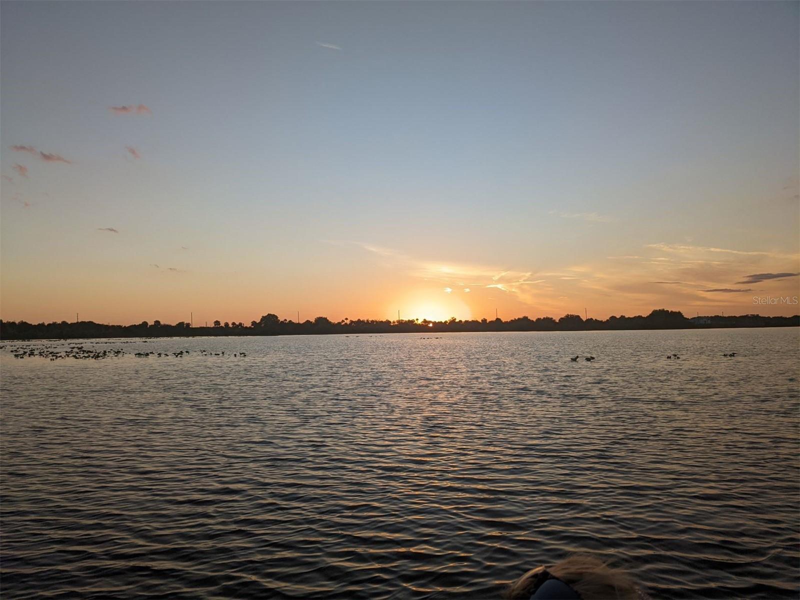 Sunset over lake
