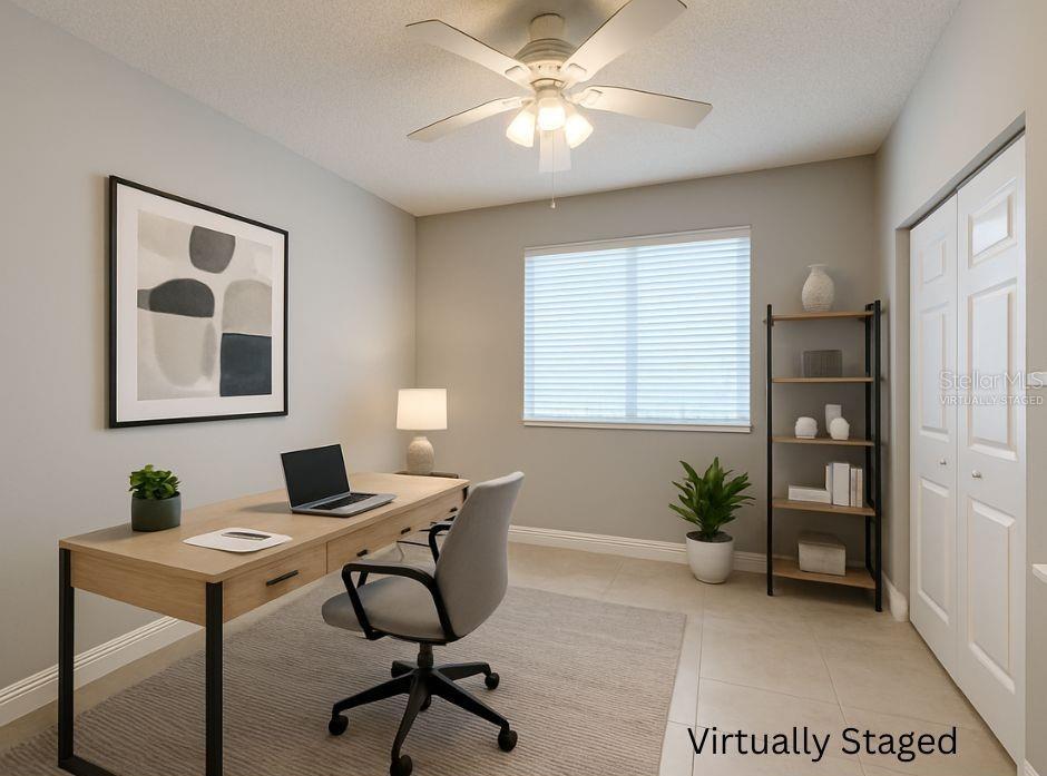 Virtually Staged 2nd bedroom on 3rd floor