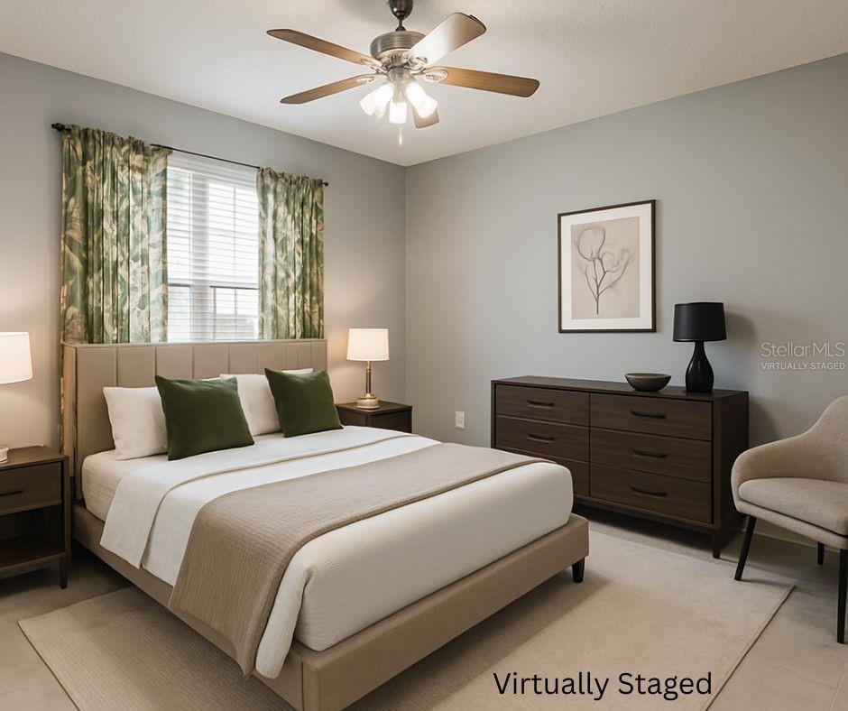 Virtually Staged Primary Bedroom