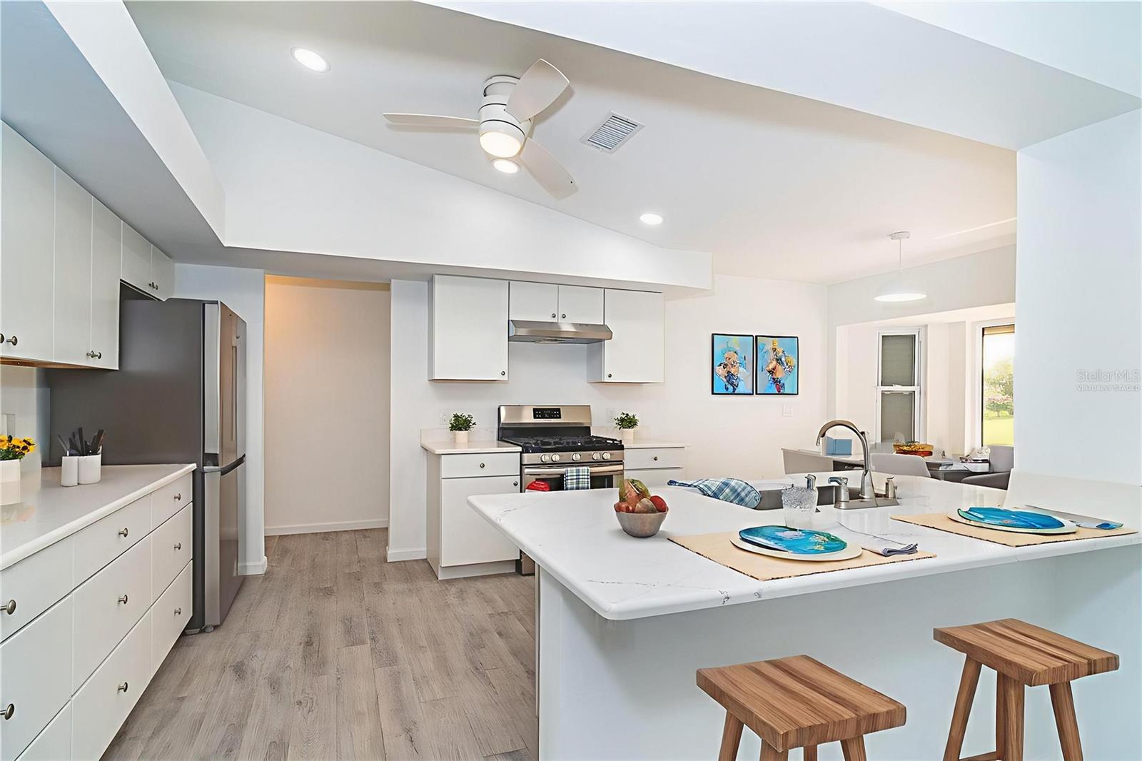 Virtually staged kitchen