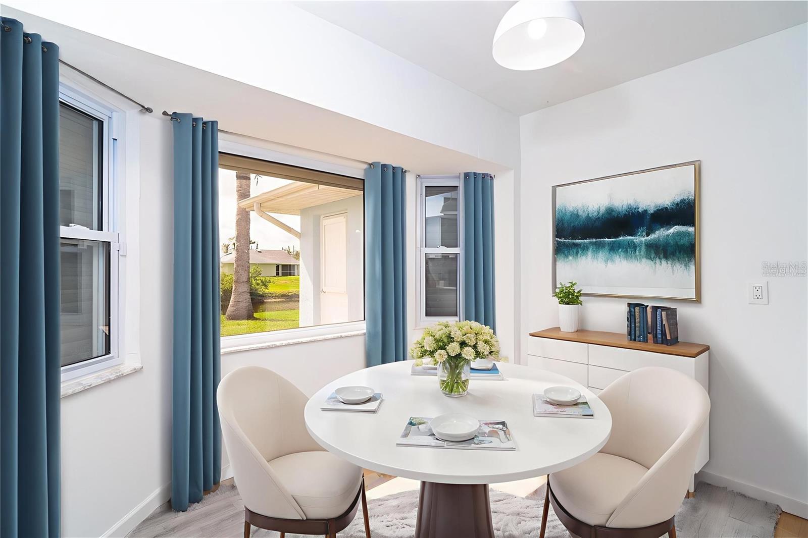 Virtually staged breakfast nook