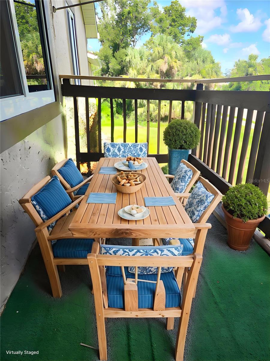 Enjoy dining on your porch and the fresh air.