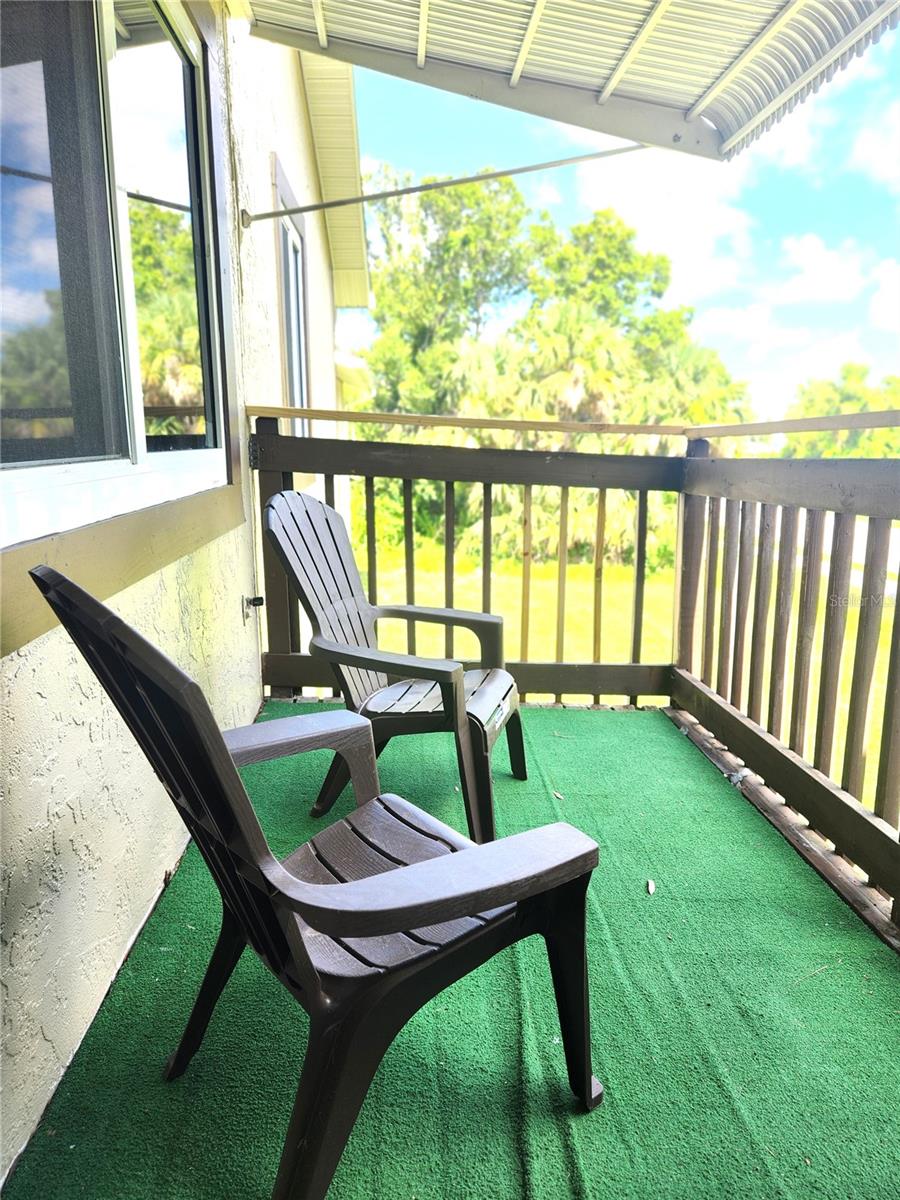Outdoor seating right off the kitchen