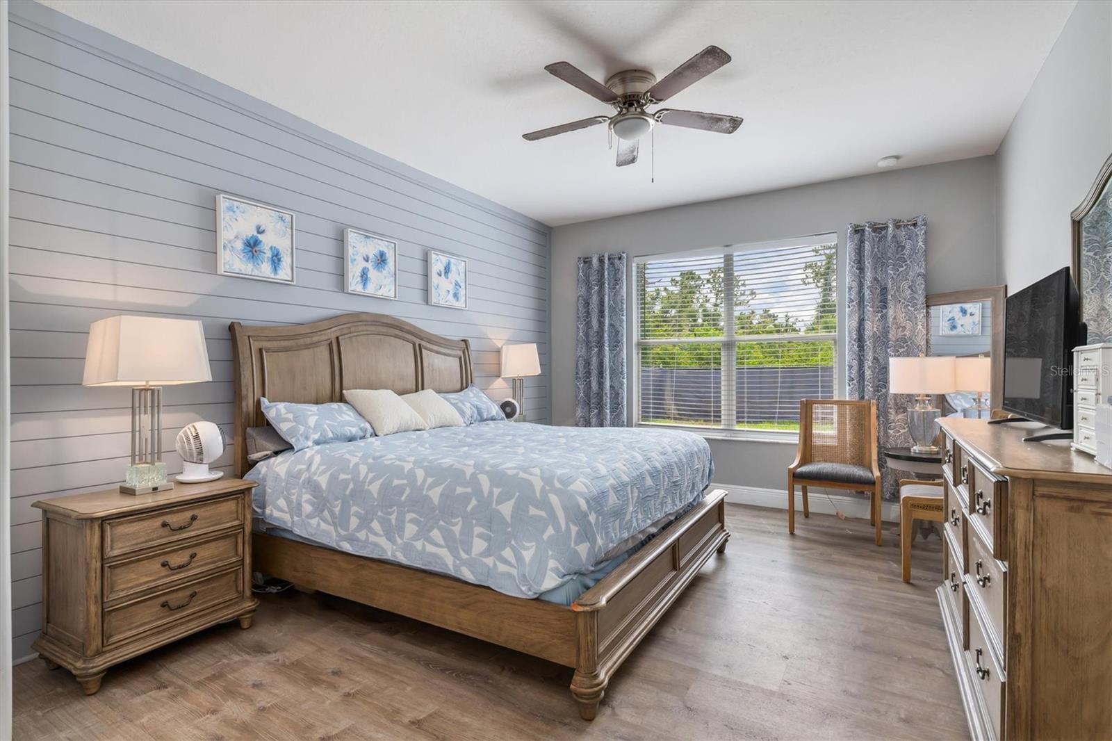 Split floorplan has primary suite on one side of the house.