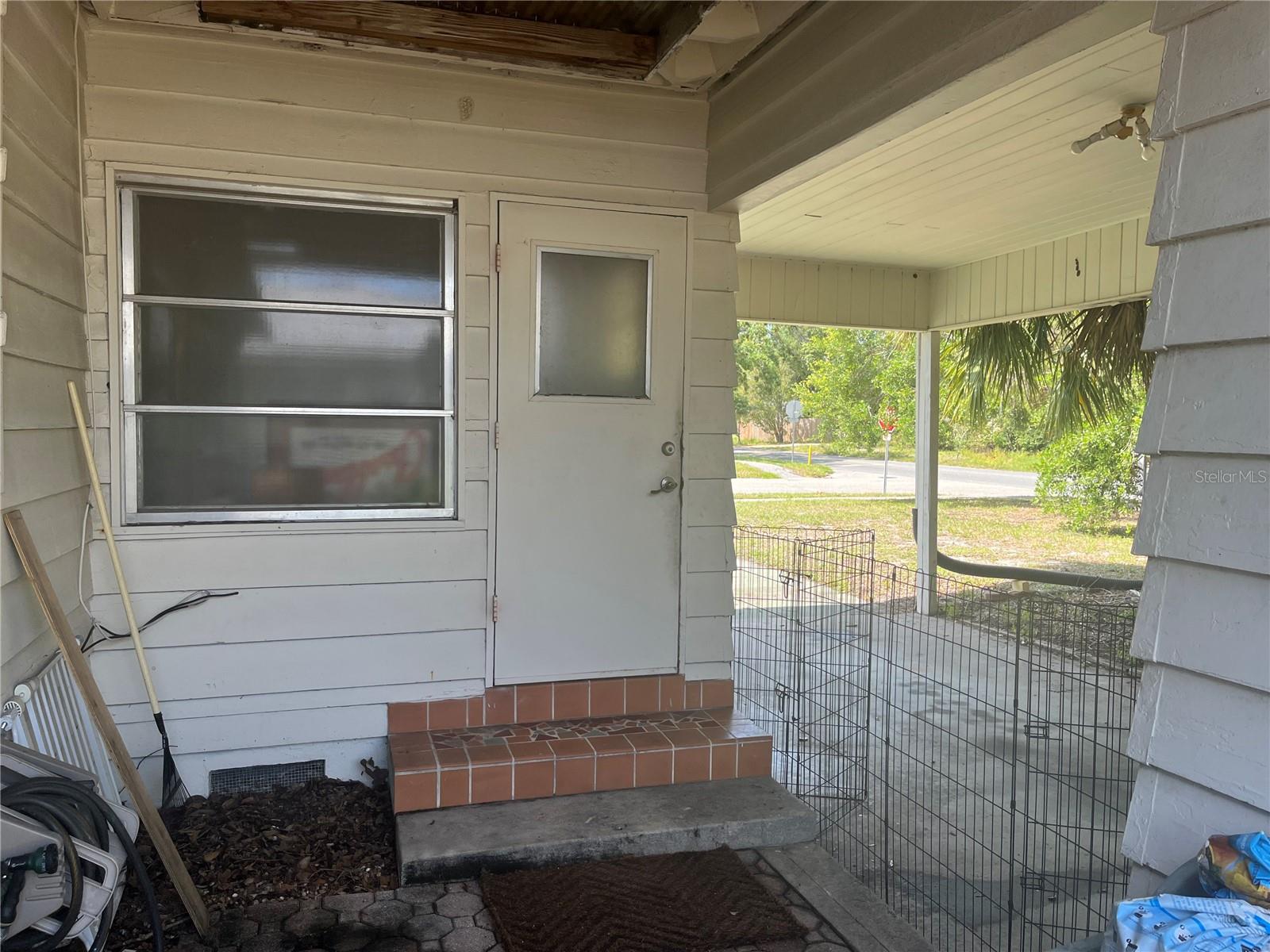 Entrance from the carport