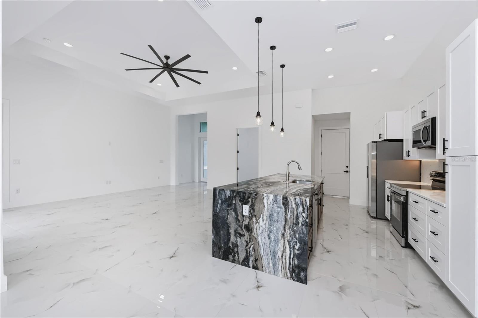 Waterfall Kitchen Island