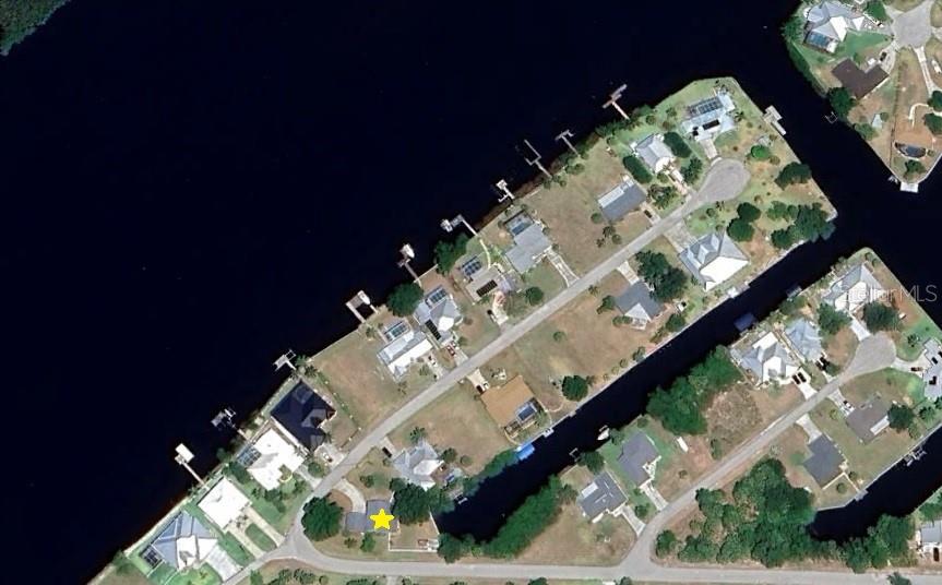 Aerial showing waterway and Peace River