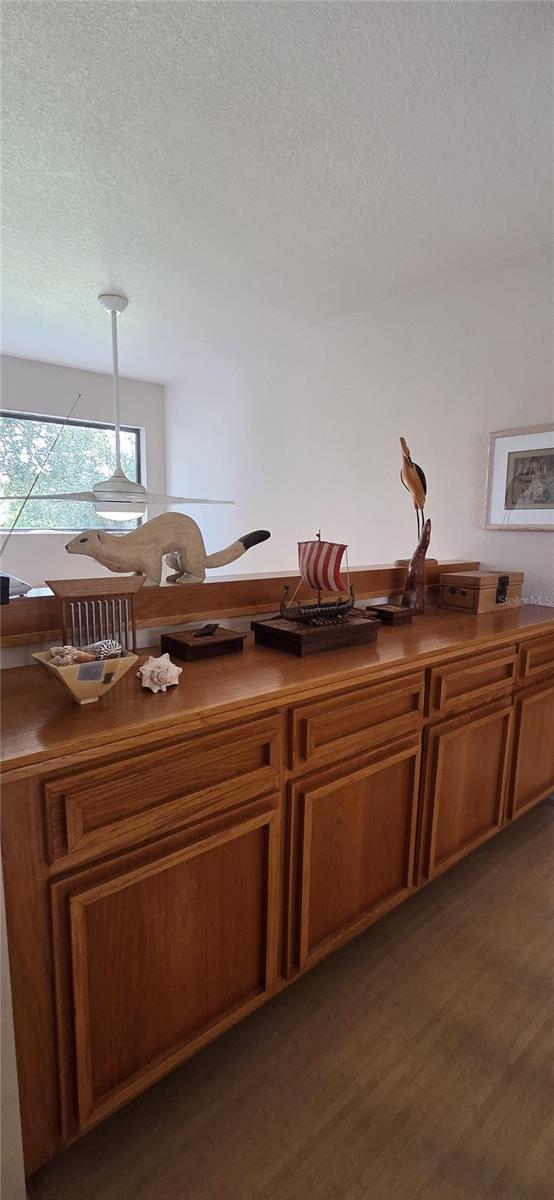 Credenza in upstairs hall overlooking atrium.