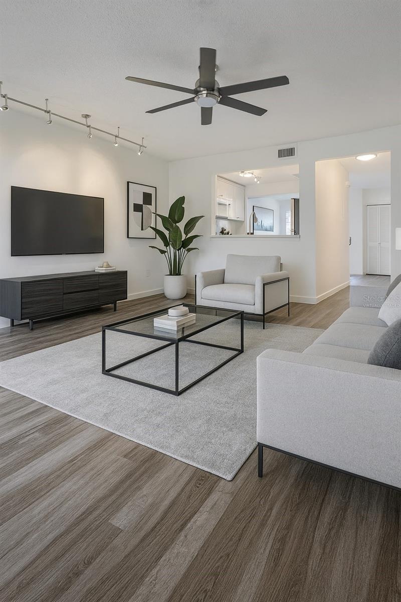 Virtually staged living room