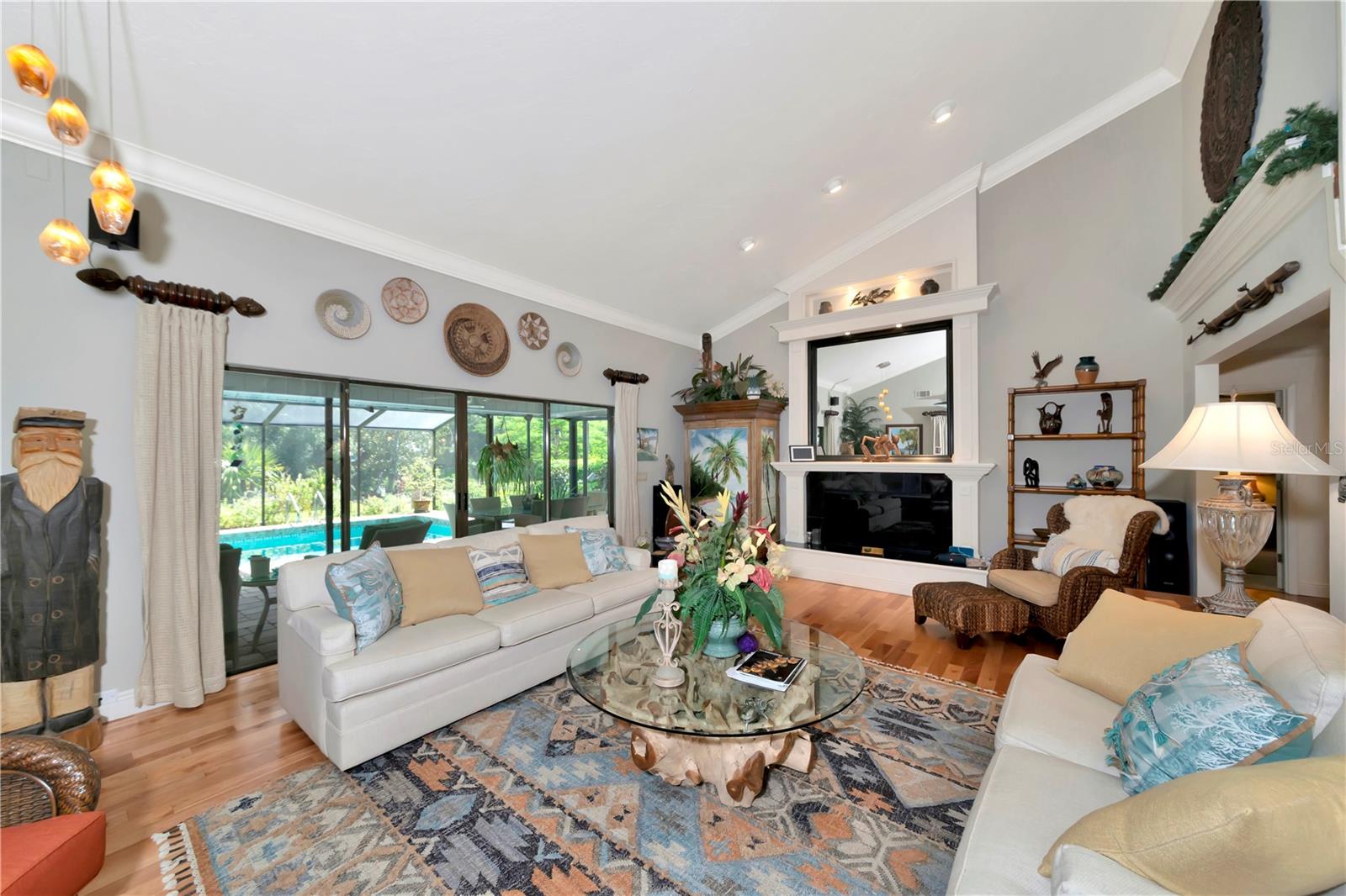 Great room with fireplace