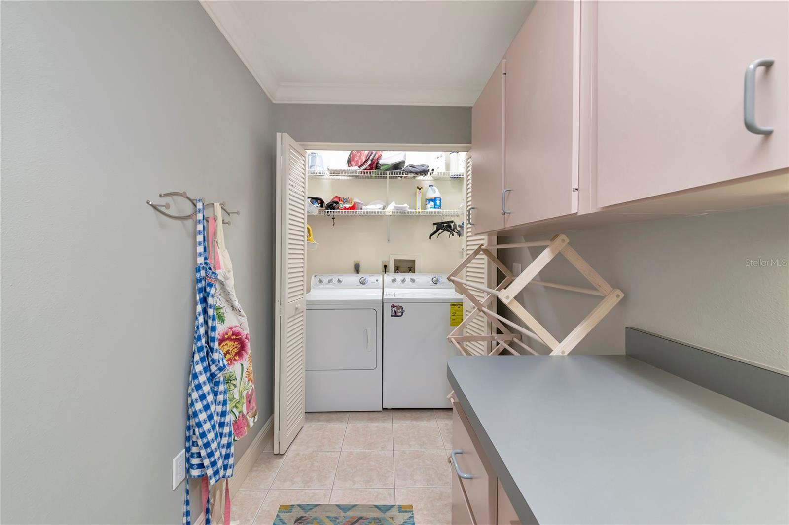 Laundry room opens to garage