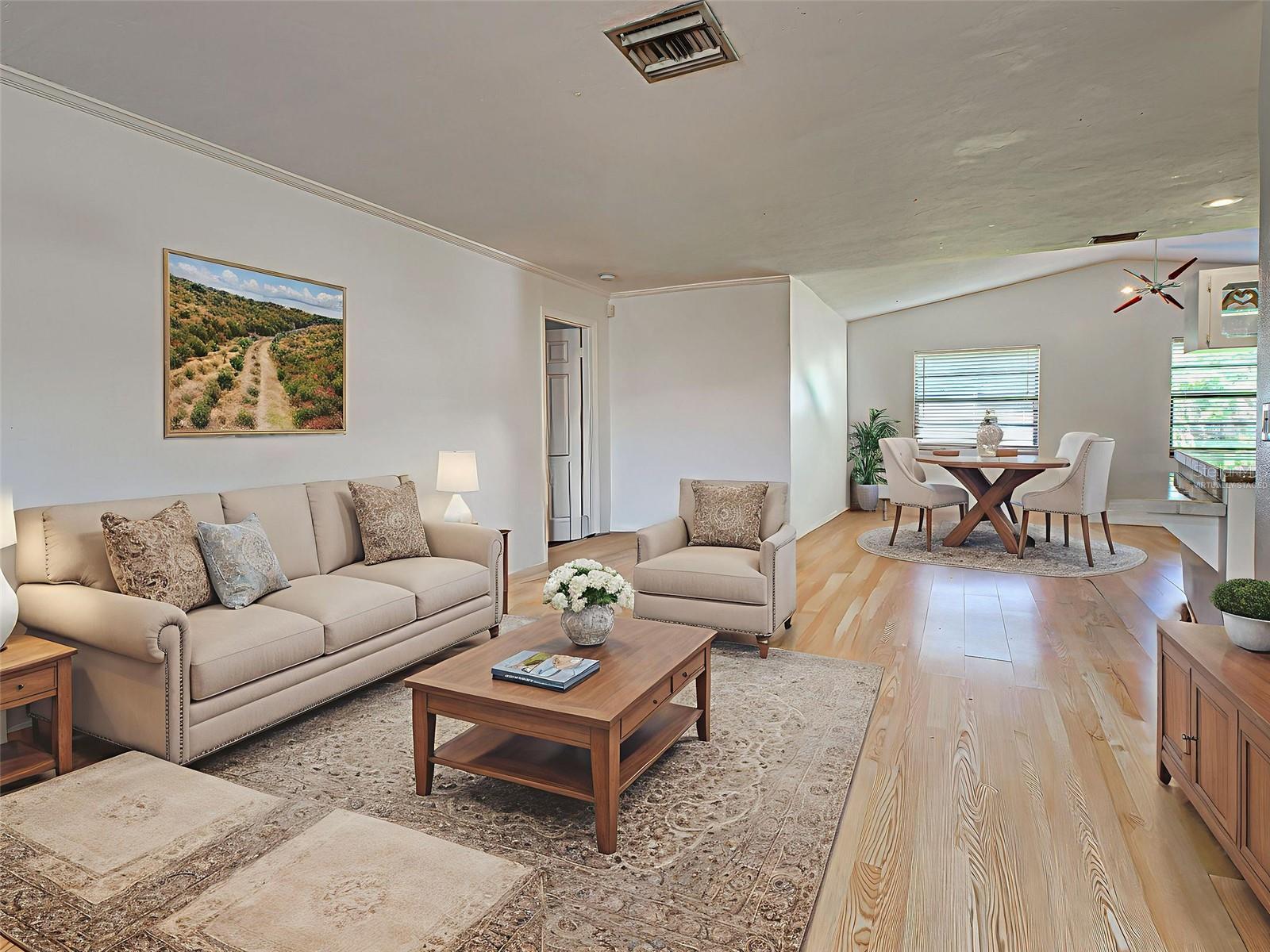 Virtually staged, OPEN FLOOR PLAN.