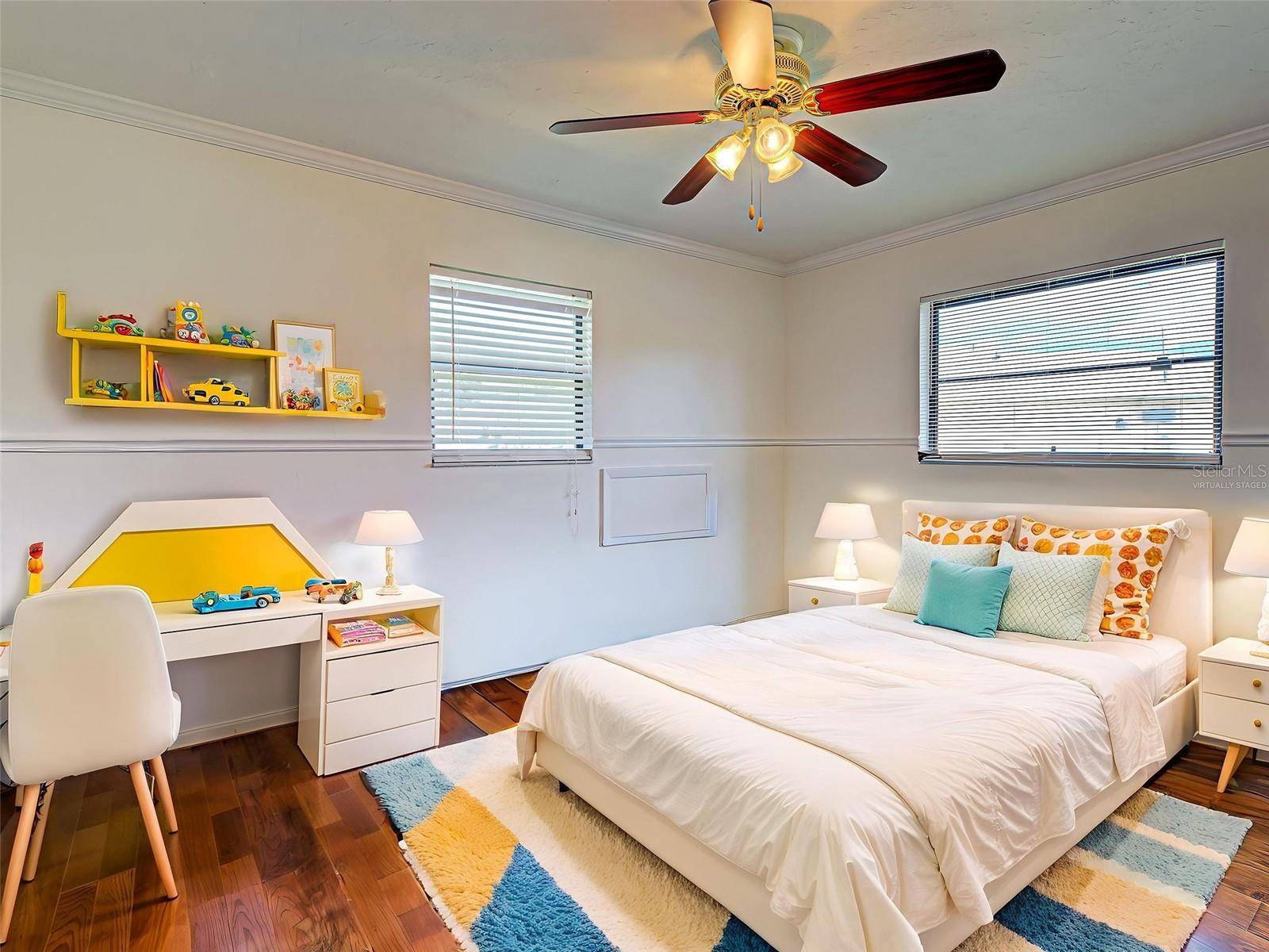 Virtually staged 2nd bedroom.