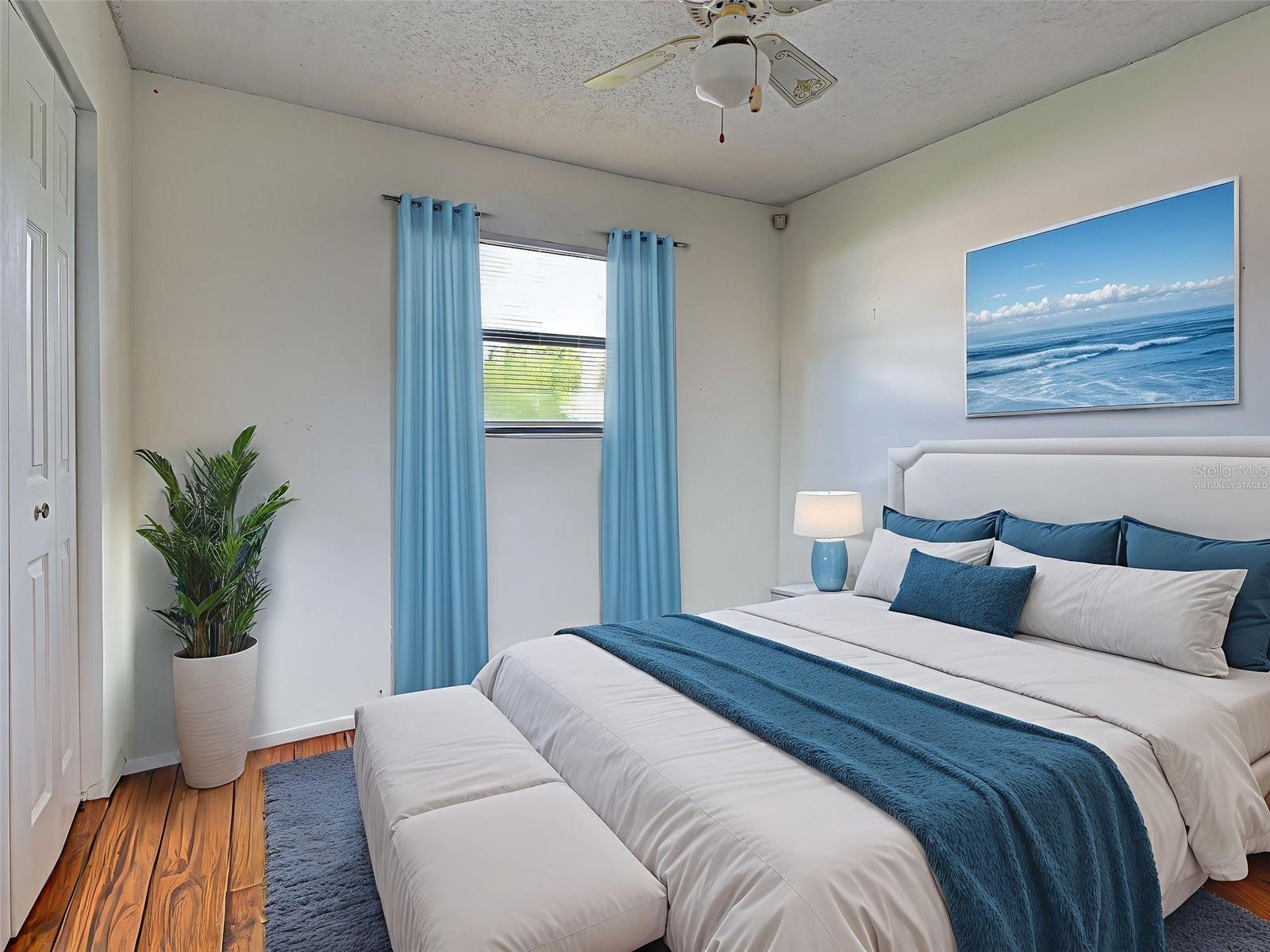 Virtually staged 3rd bedroom.