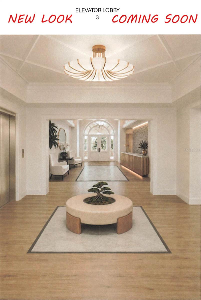 redesigned lobby -elevator area