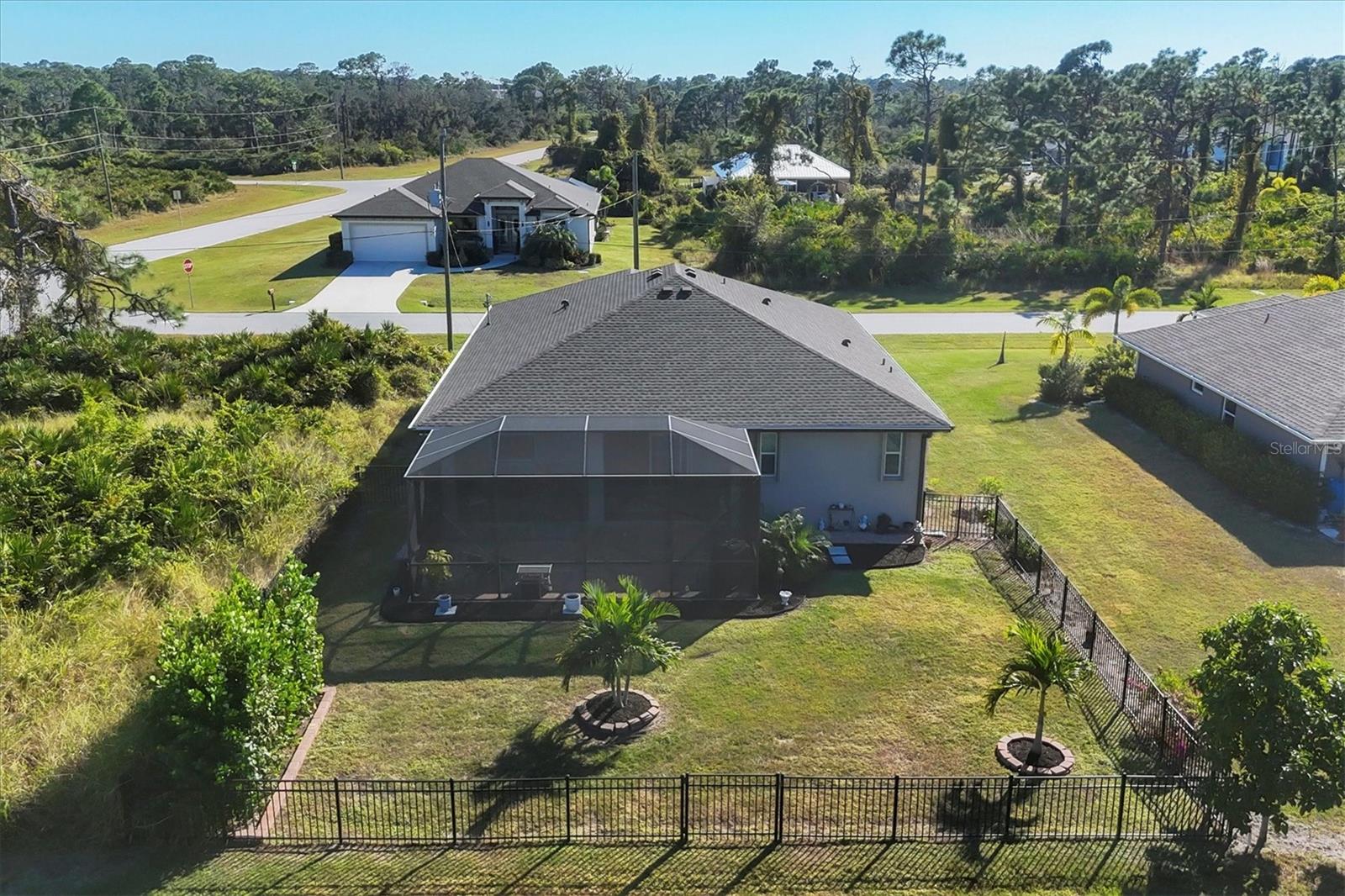 Beautifully fenced back yard