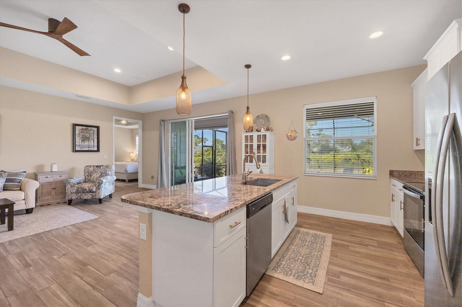 Beautifully neutral with beachy plank flooring
