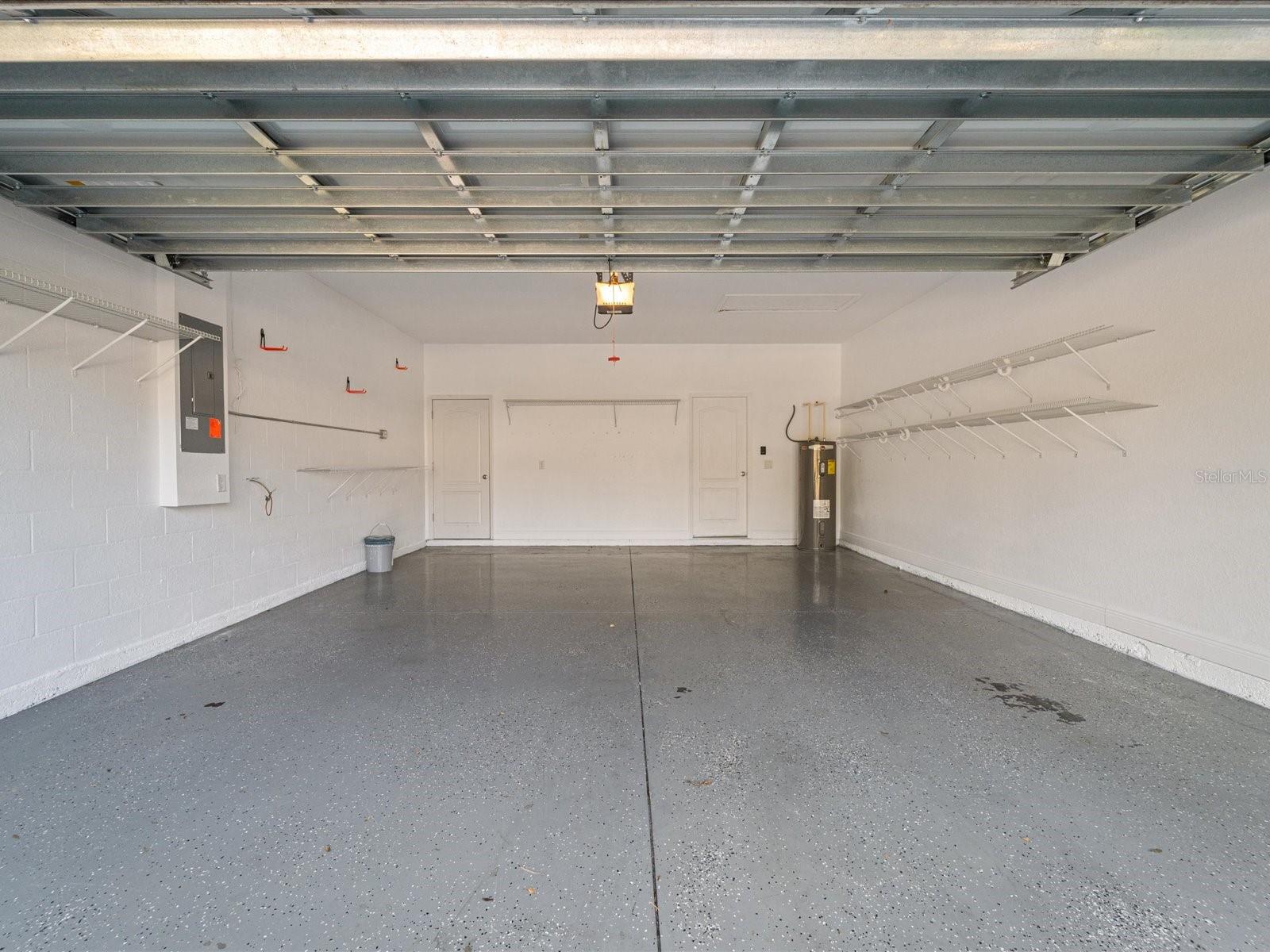 Garage with closet at rear