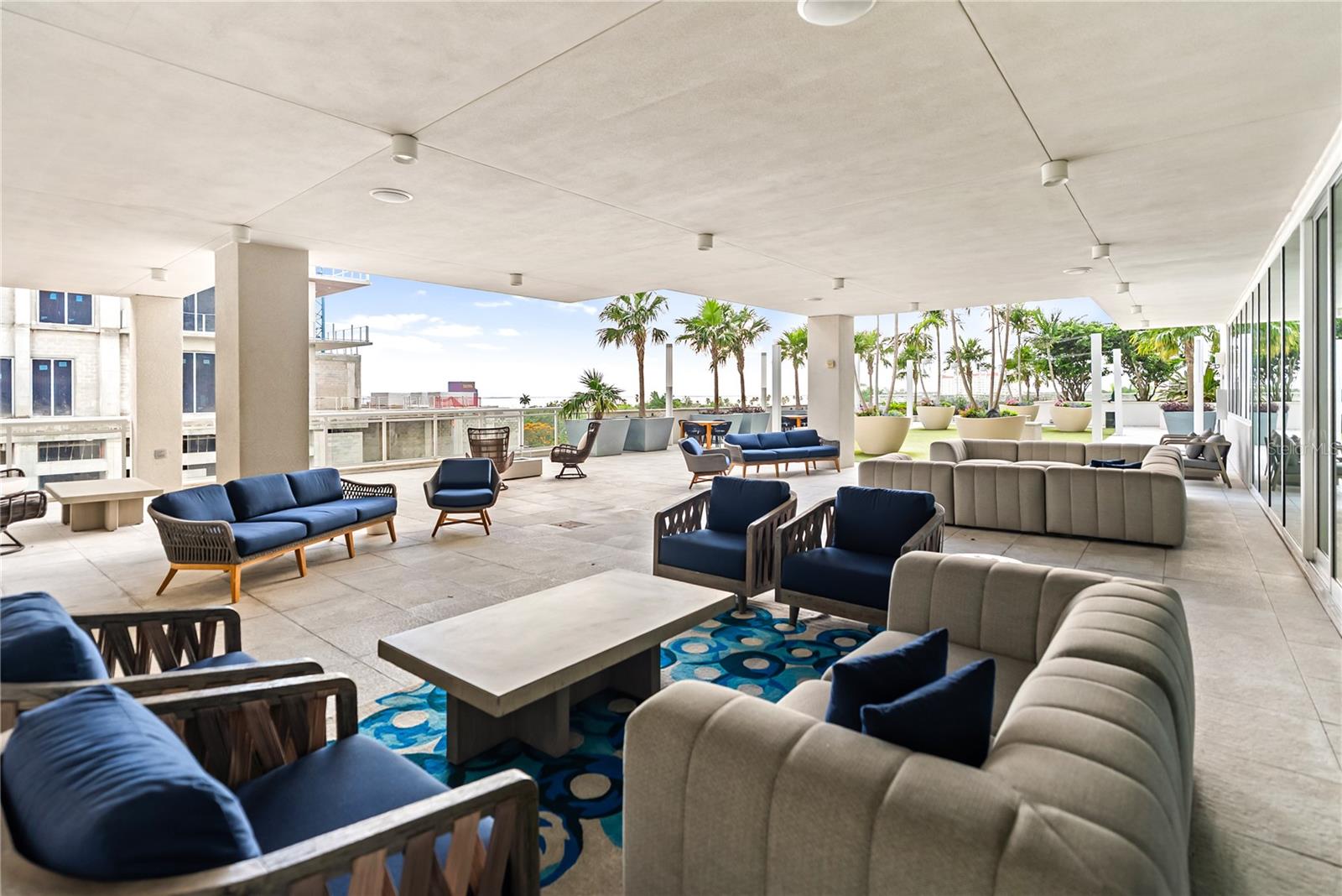 Outdoor sitting area on 5th floor, overlooking Sarasota bay