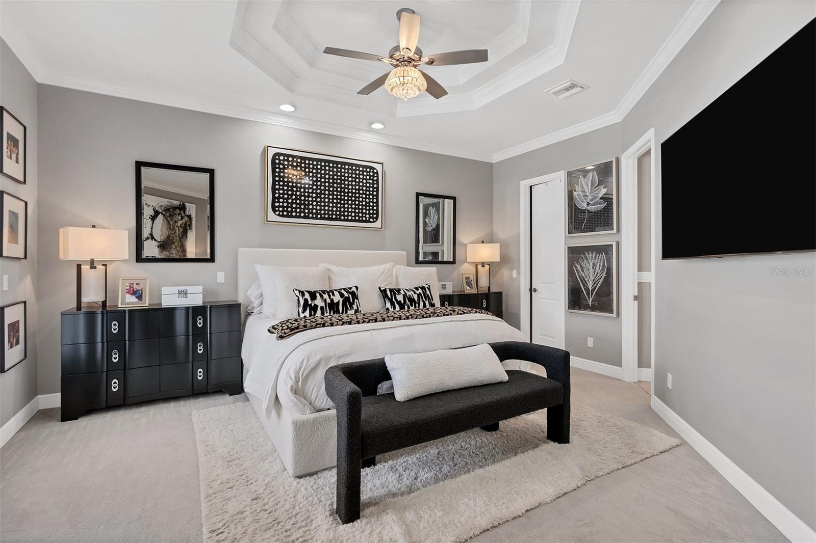 Primary Bedroom Staged
