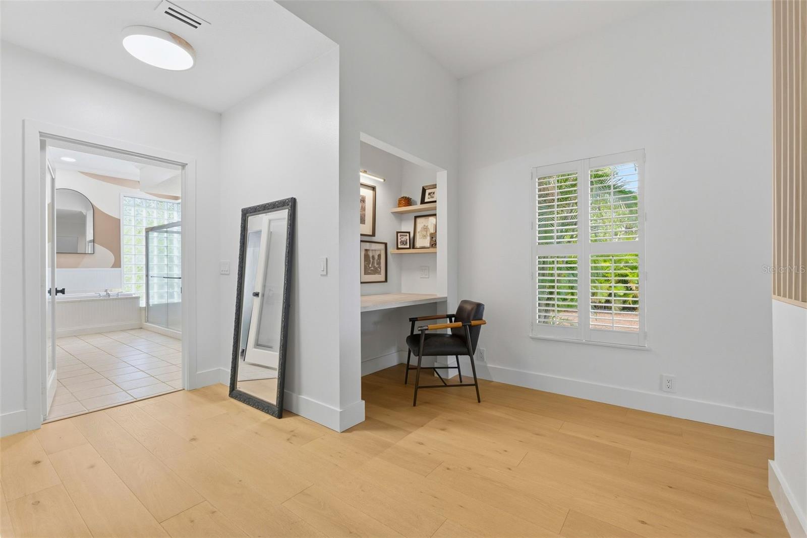 workspace nook in main bedroom