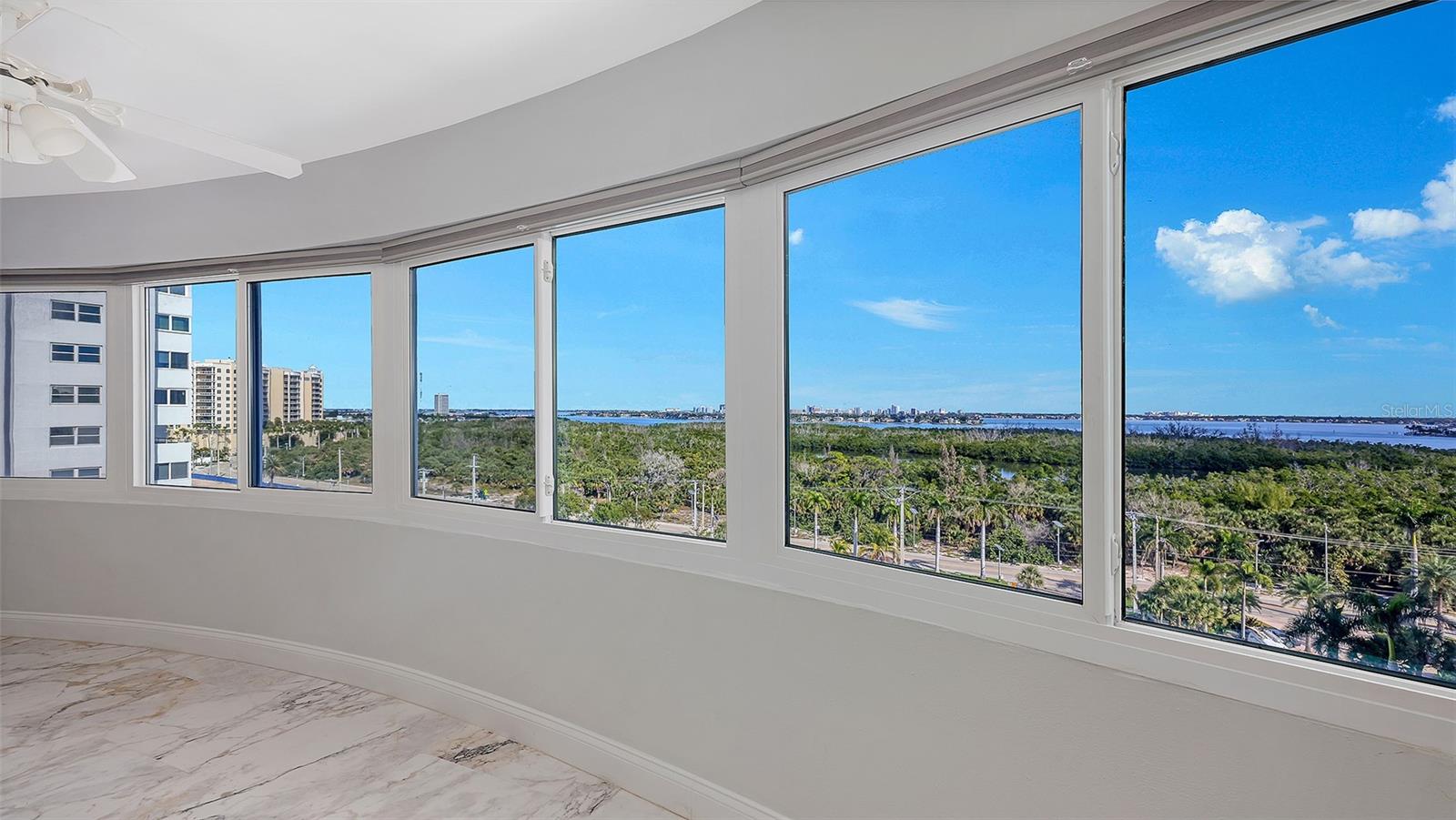 Outstanding views of Sarasota Bay and Downtown Sarasota