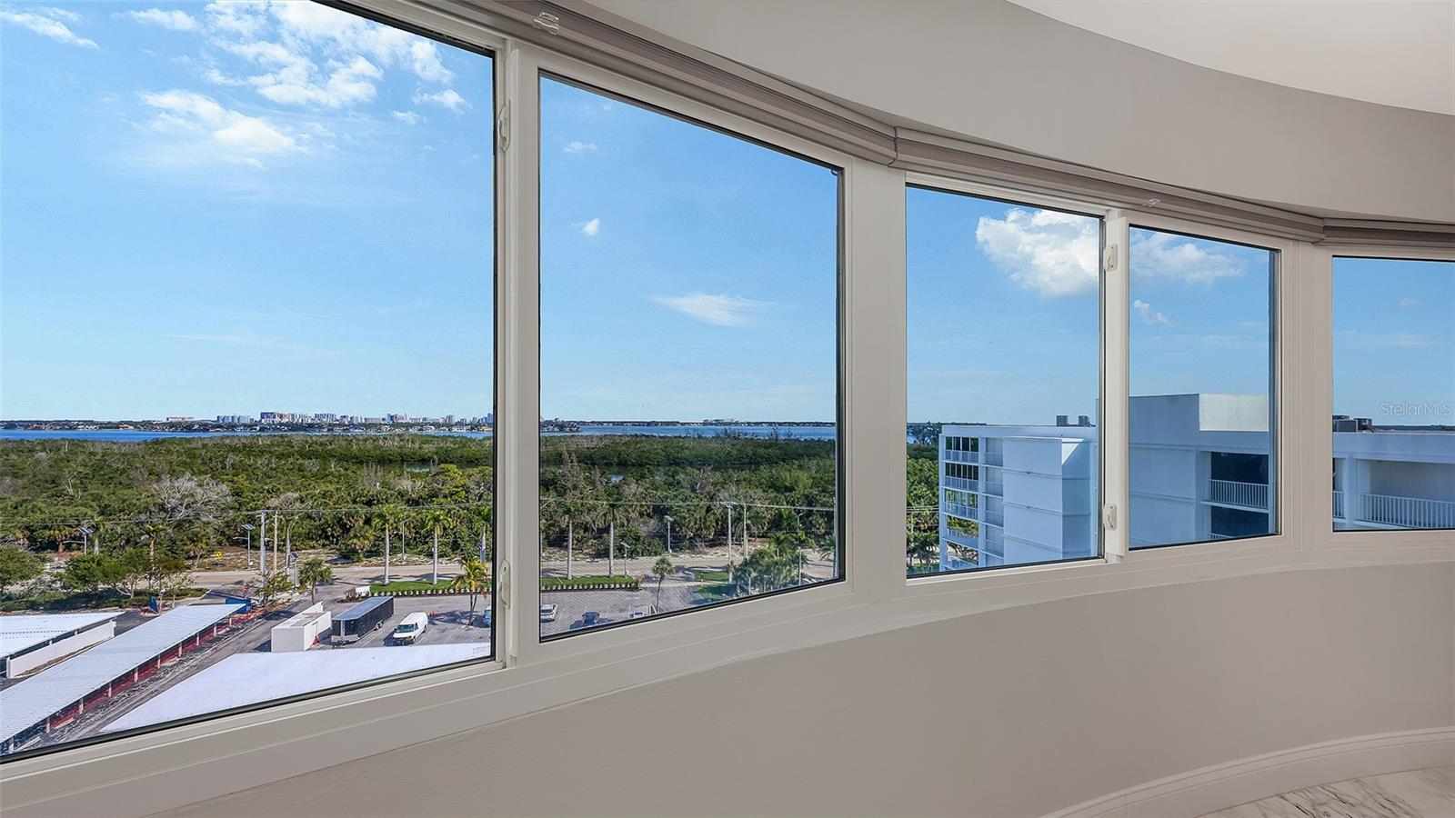 Picture does not do the view justice!  It's a wonderful view of Sarasota Bay and Downtown Sarasota