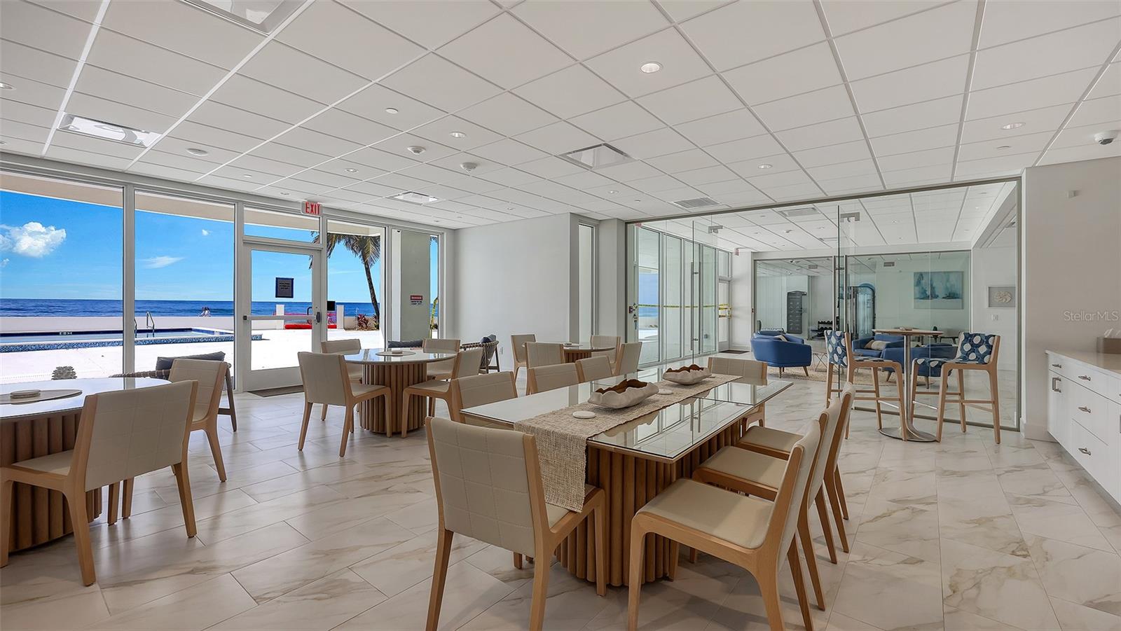 Community Center overlooks the pool and Gulf of Mexico