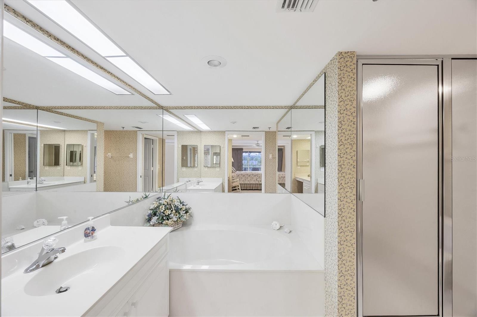 Master Bath includes another vanity, tub & shower