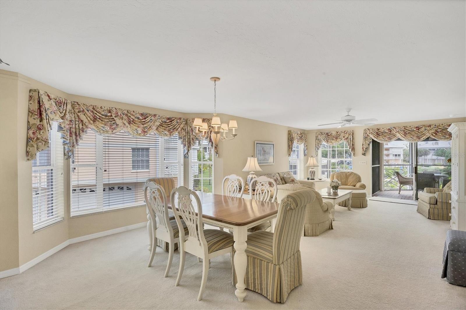 Dining Room & Living Room extend on to lanai overlooking marina