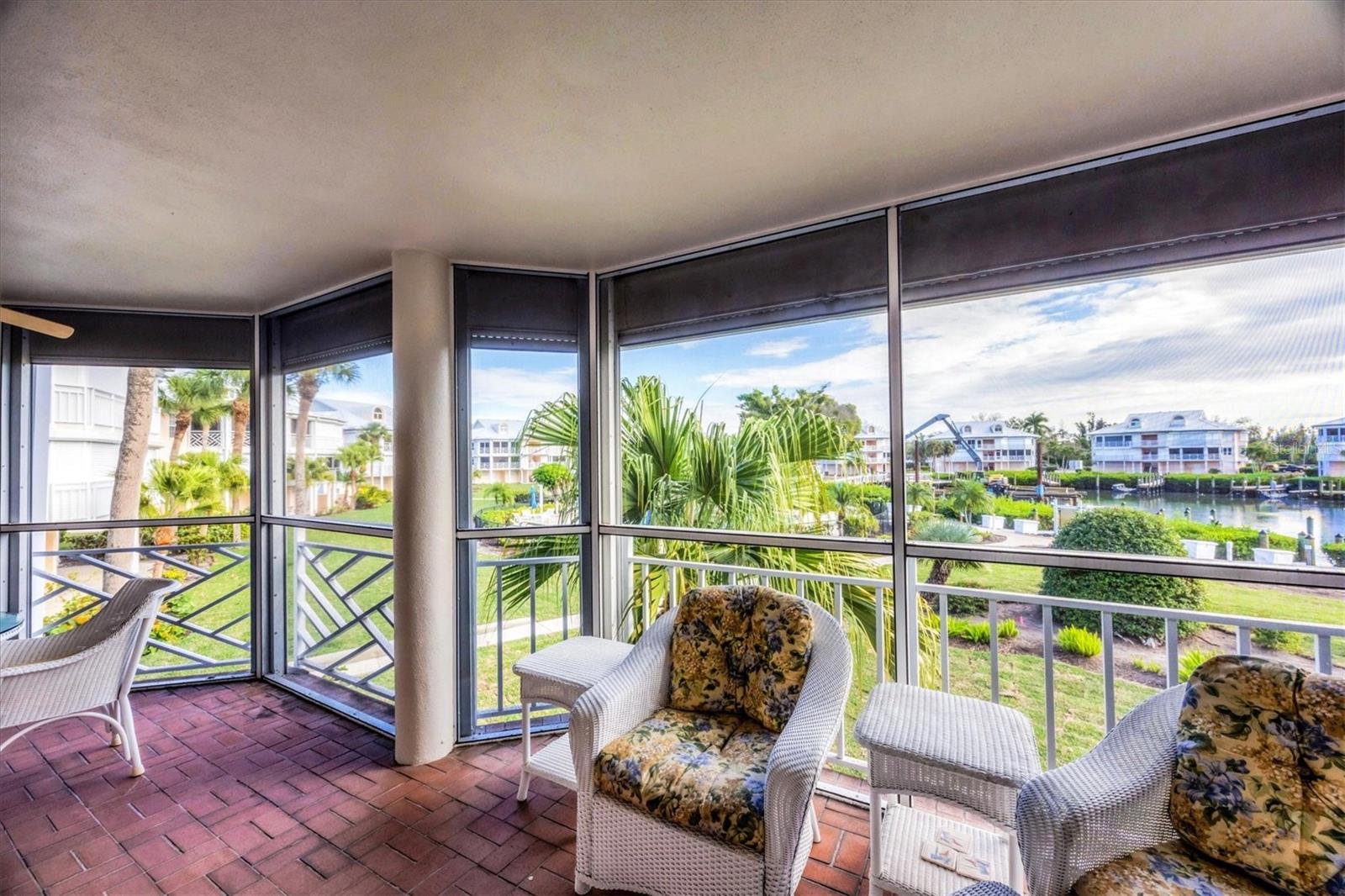 Relax and watch the boats cruise in & out of the marina and even catch glimpses of manatee & dolphin