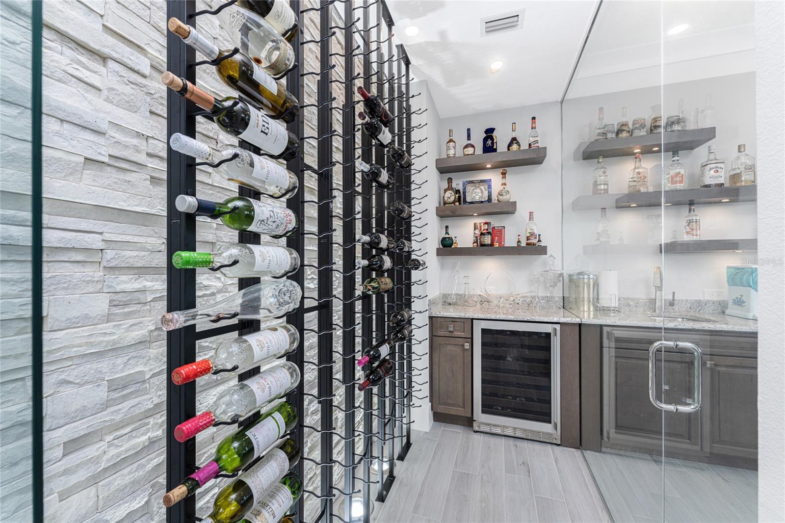 Wine room with separate wine cooler