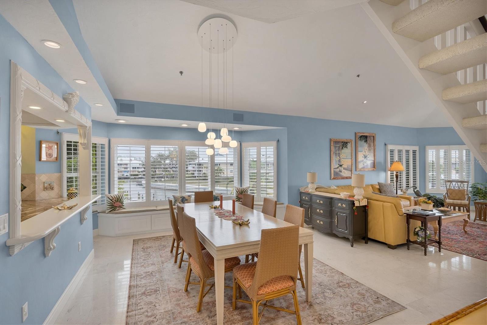 Dining Room offers views looking down the marina
