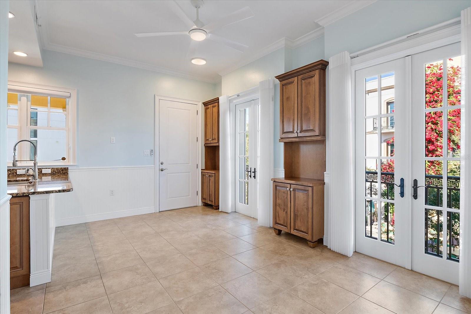 Living area view with tile flooring