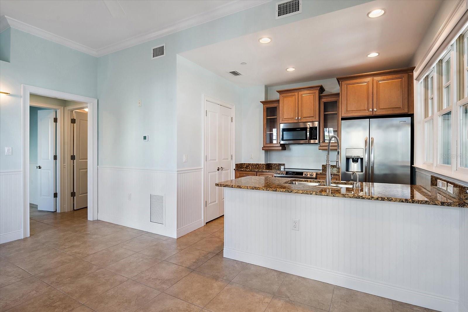 Kitchen with breakfast bar and open sightlines