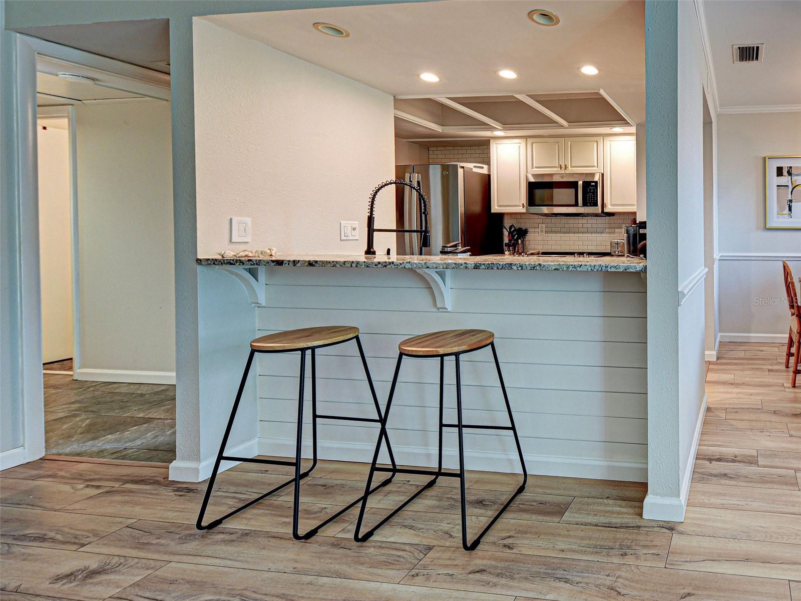 counter and stools