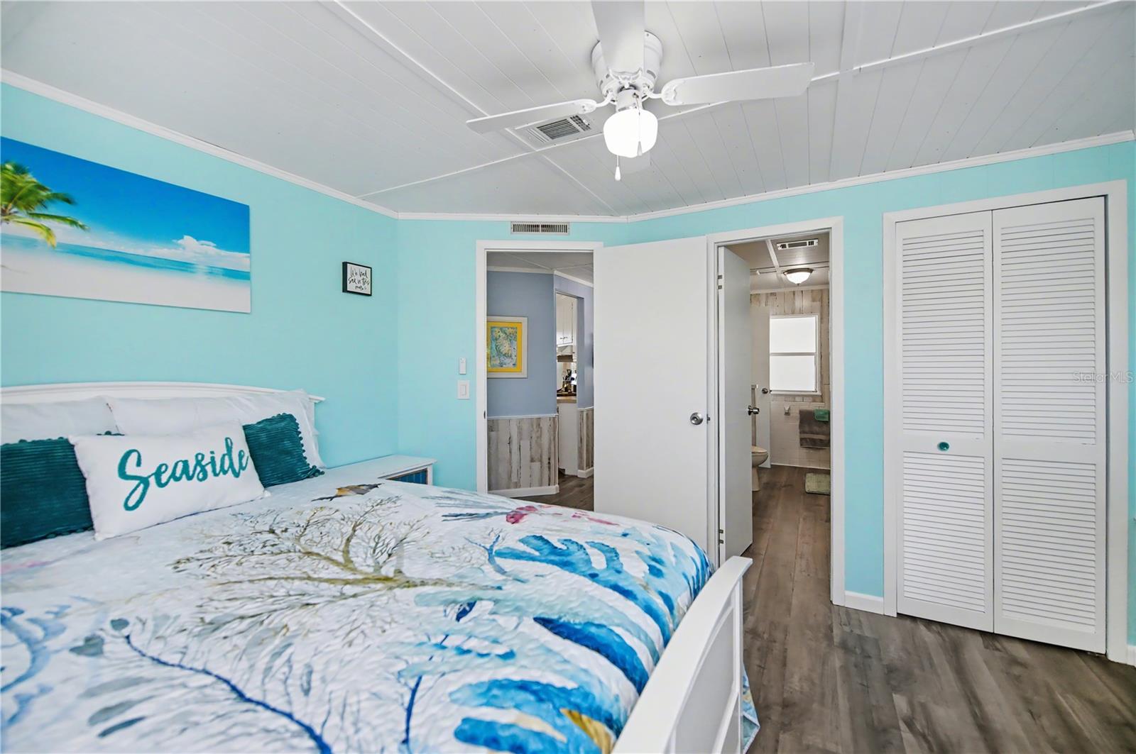 Guest bedroom has a full bath attached.