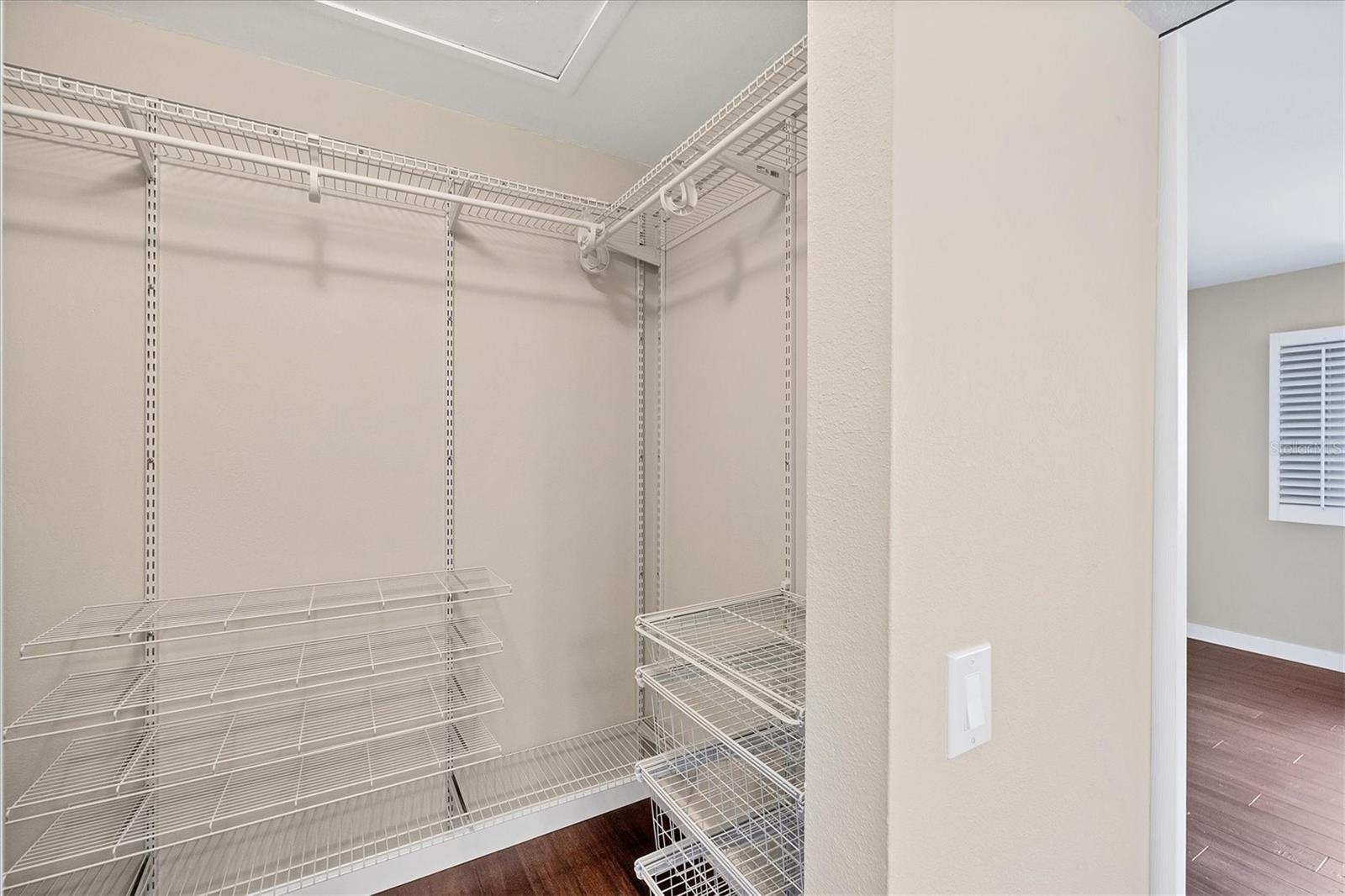 Walk in closet in Primary
