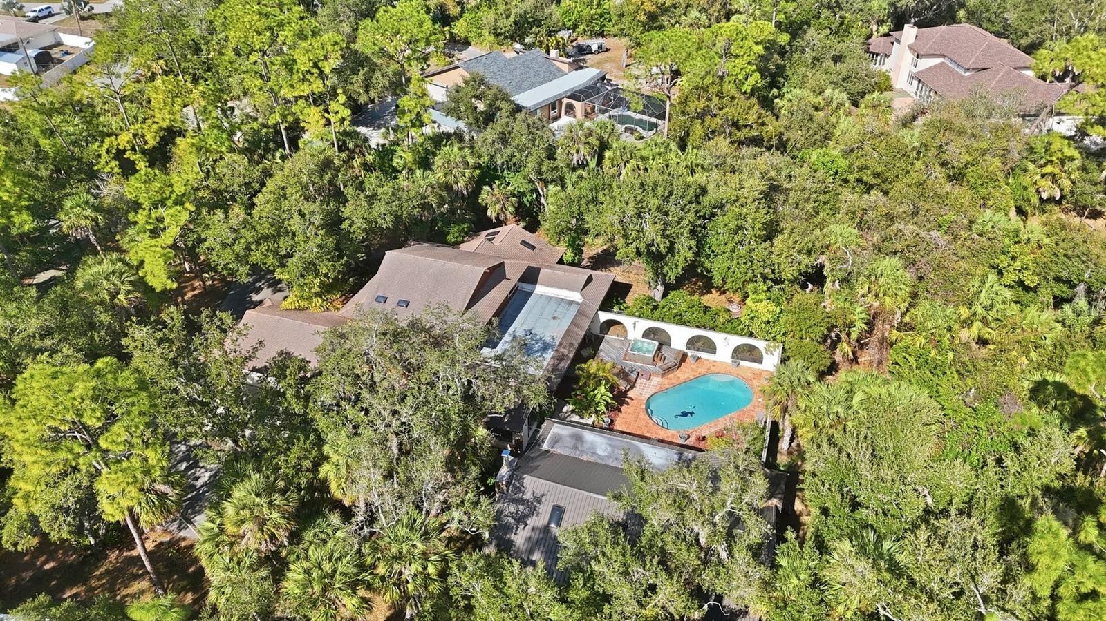 Aerial View of Property Nestled on 1.46 Acres