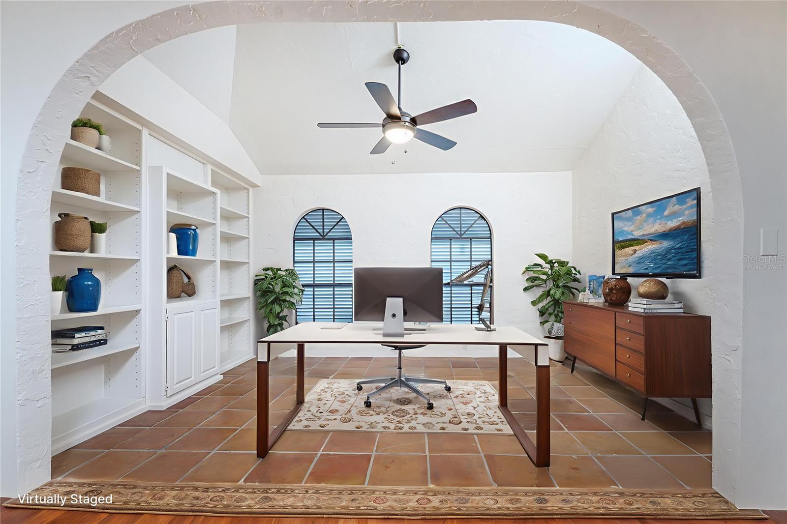 Virtually Staged Home Office Space