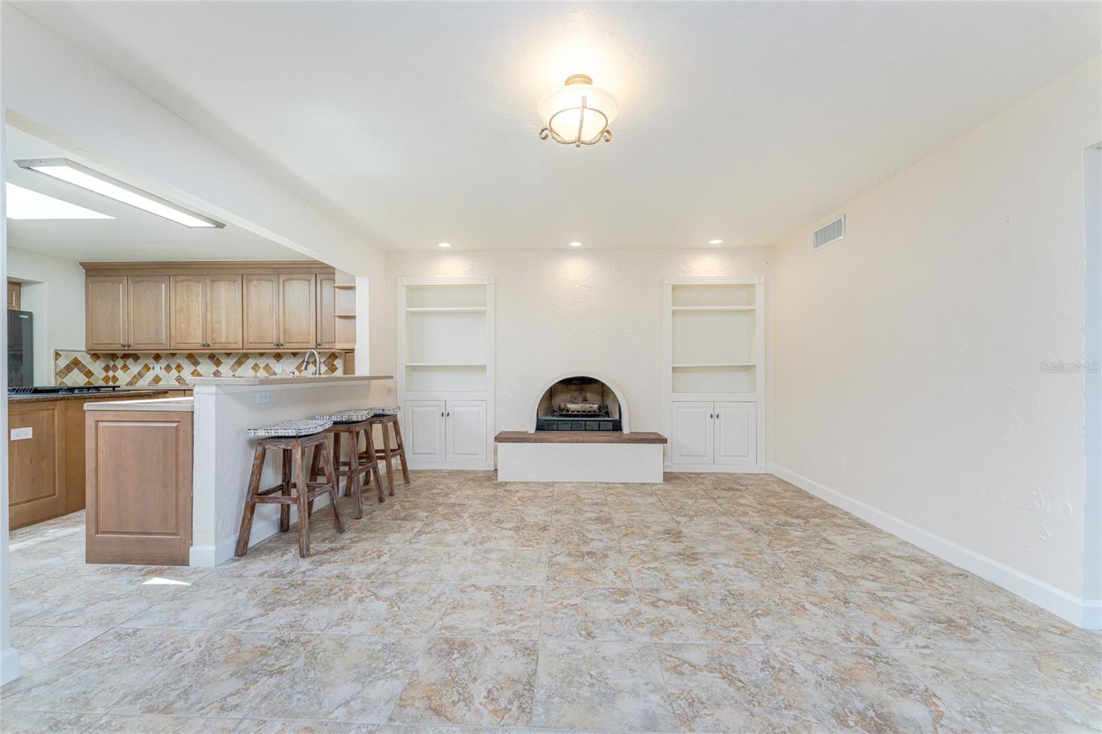Dining Area with Fireplace